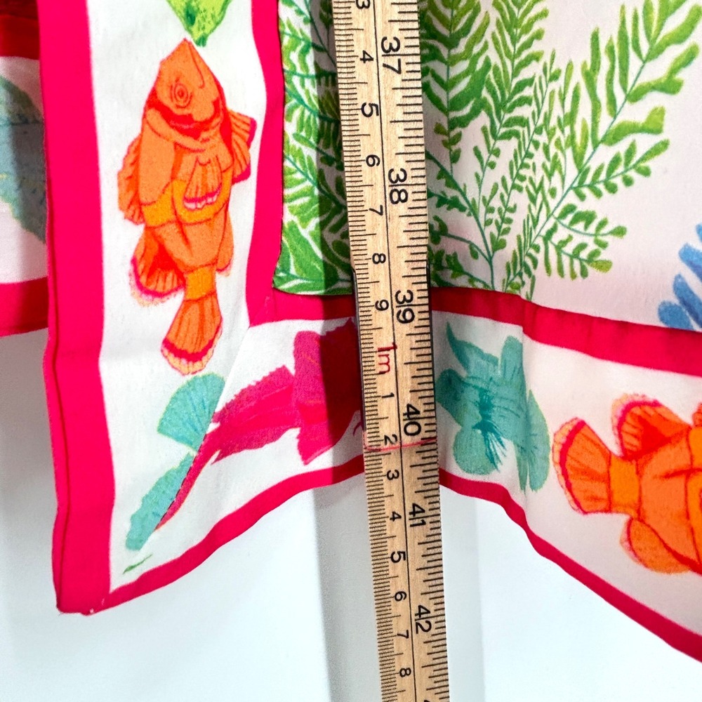 Gretchen Scott Sea Sway Open Kimono Duster Jacket White Pink Green Size M/L - Picture 14 of 16